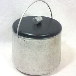 Art Deco Aluminum Ice Bucket Machine Age Aluminum Industrial Vintage Barware